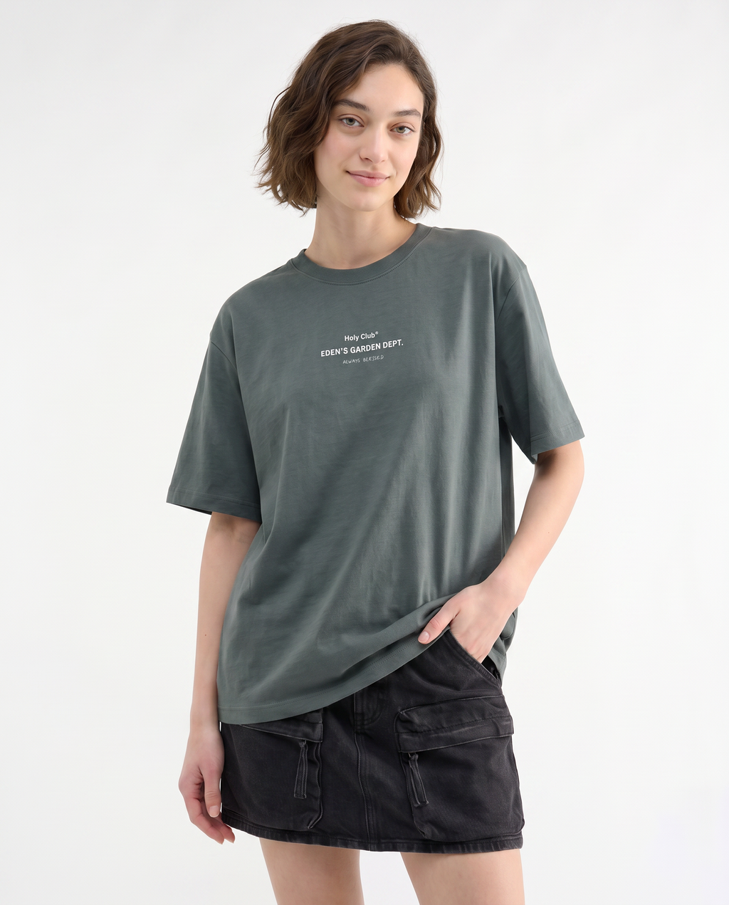 Edén - Camiseta oversize Gris Oscuro