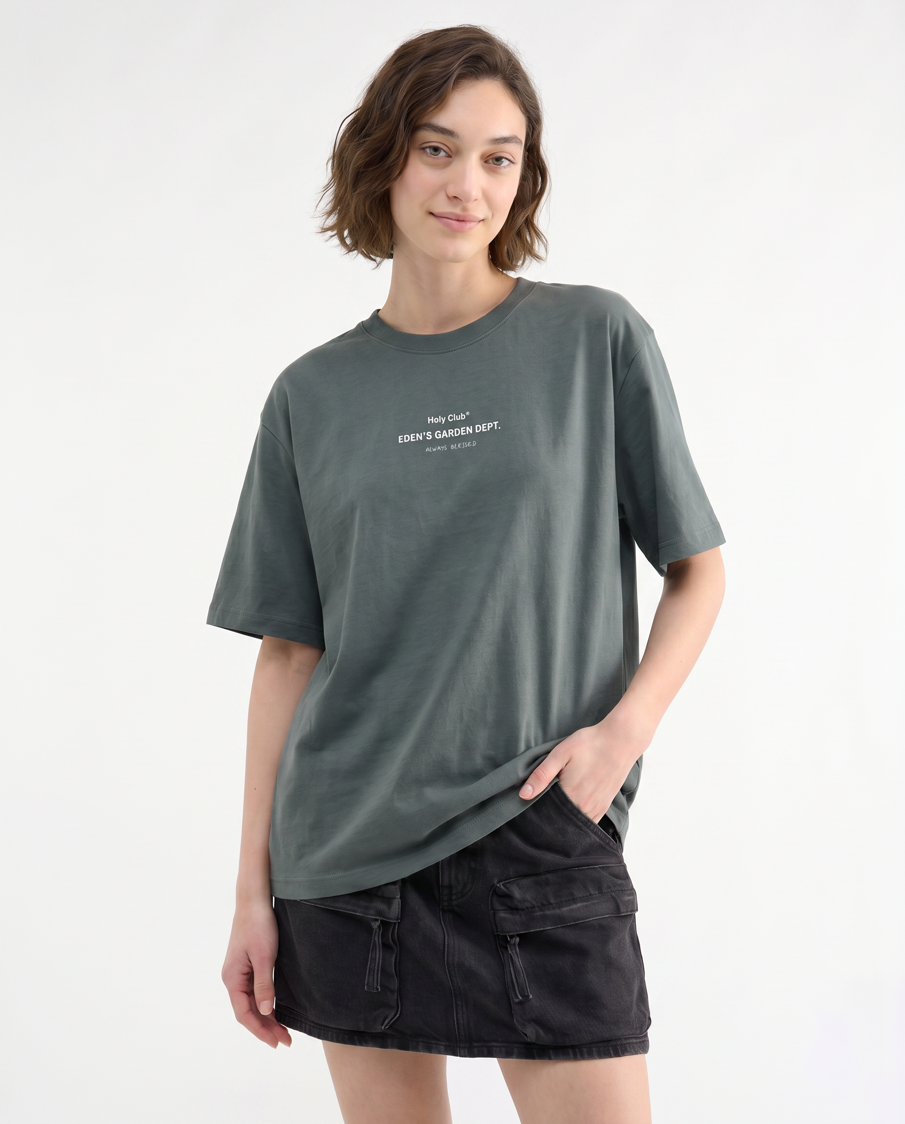 Edén - Camiseta oversize Gris Oscuro