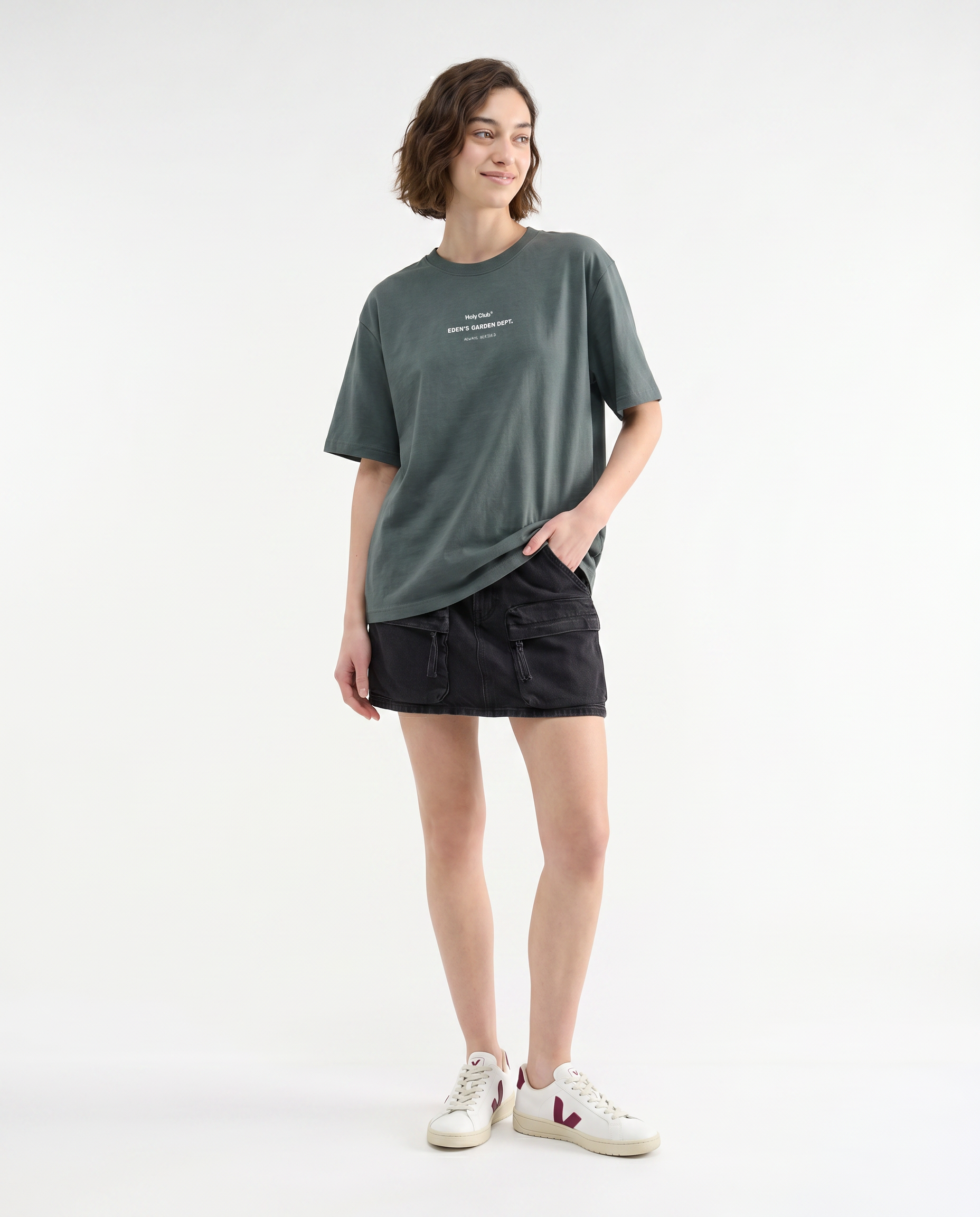 Edén - Camiseta oversize Gris Oscuro