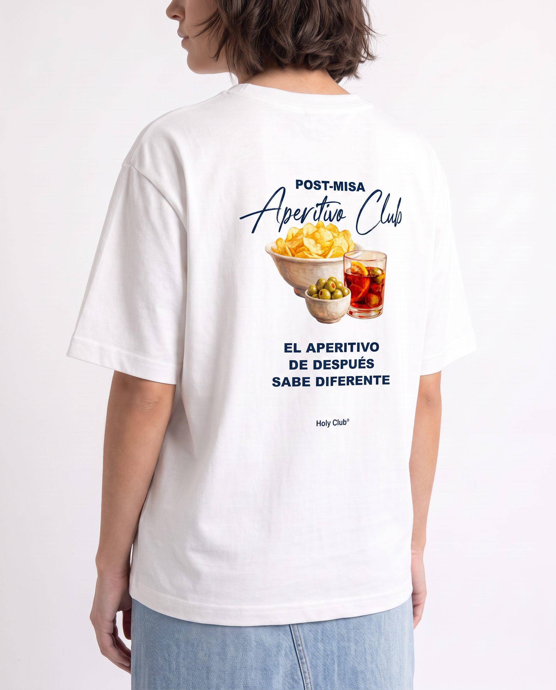 Aperitivo Club - Camiseta oversize Blanca