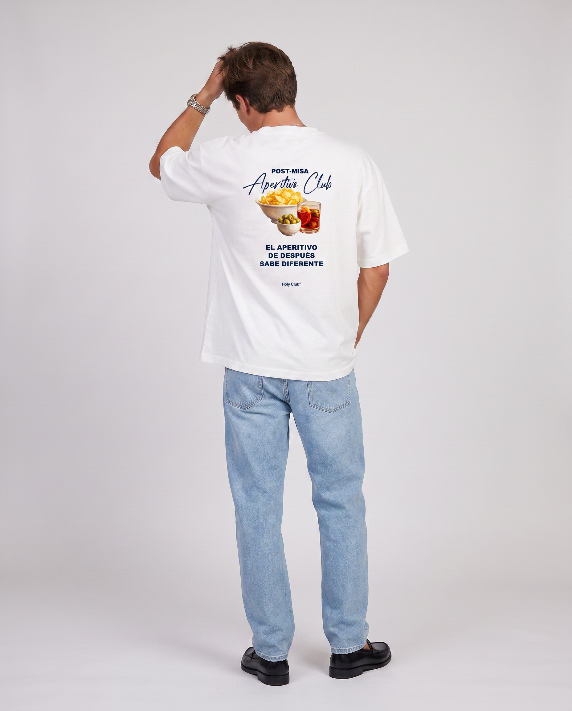 Aperitivo Club - Camiseta oversize Blanca