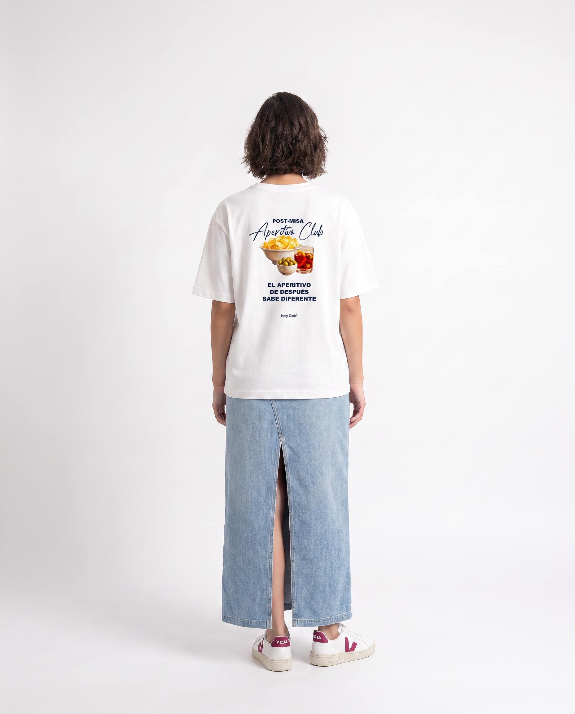 Aperitivo Club - Camiseta oversize Blanca