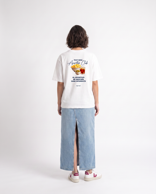 Aperitivo Club - Camiseta oversize Blanca